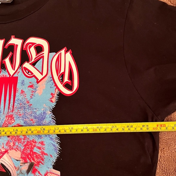 Marcelo Burlon Tomas Wolf-Print T-Shirt, Black/Blue sz XXL - Picture 7 of 9